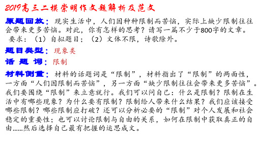 现实生活中,人们因种种限制而苦恼,实际上缺少限制……解析及范文  