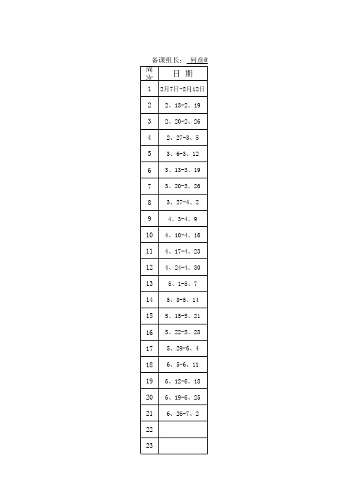 2010-2011学年下学期教学进度