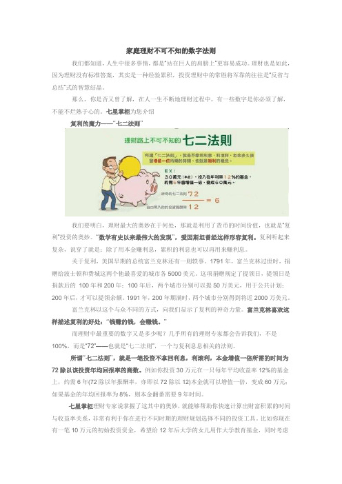 家庭理财不可不知的数字法则