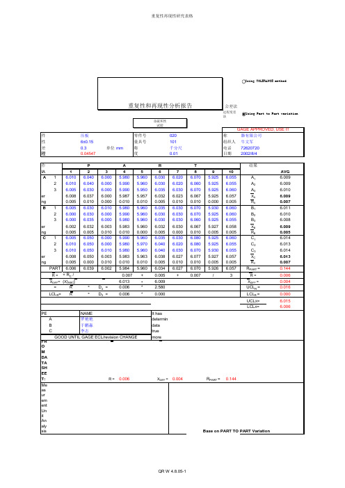 重复再现性研究表格中文版可接受11