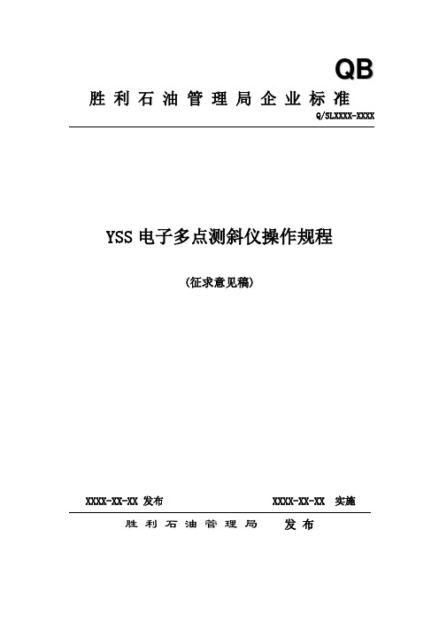 YSS电子多点测斜仪操作规程