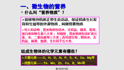 微生物的营养代谢和生长PPT课件