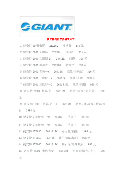 捷安特—飞速3之普通类型