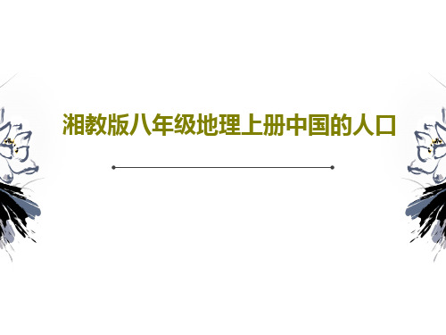 湘教版八年级地理上册中国的人口28页PPT