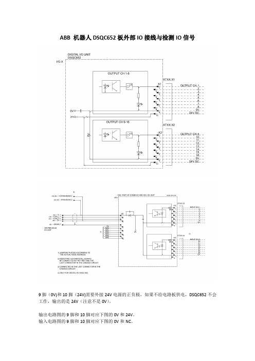 ABB 机器人DSQC652板外部IO接线