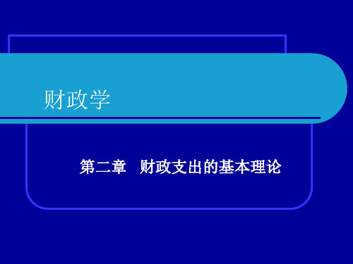 财政支出的基本理论