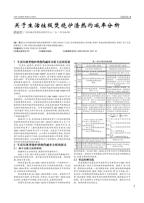 关于生活垃圾焚烧炉渣热灼减率分析