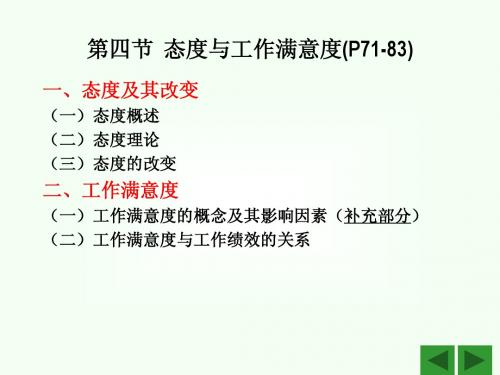 组织行为学ppt课件(第四节 态度、工作满意度)