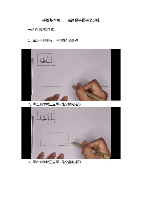 手绘基本功：一点透视手把手全过程