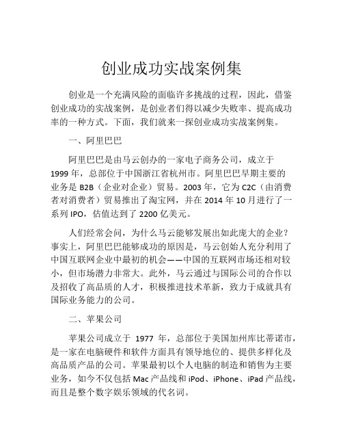 创业成功实战案例集