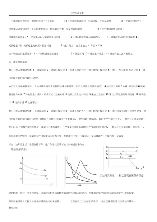 《油藏工程的》期末复习汇总情况情况