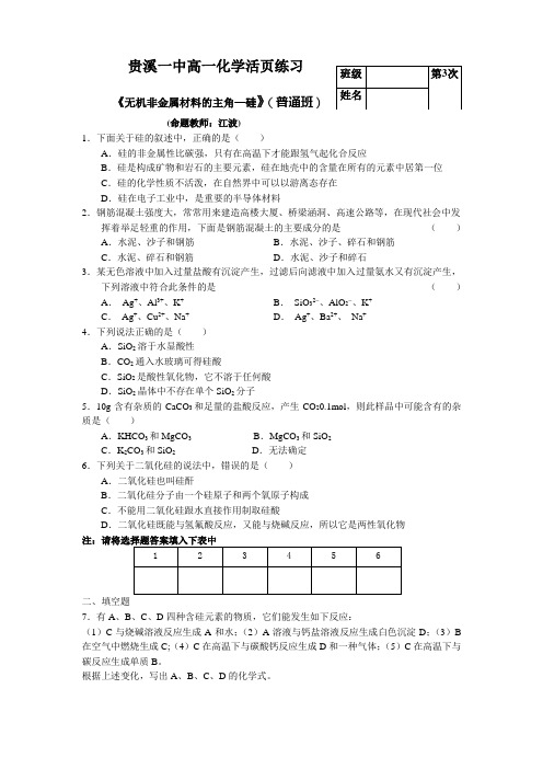 人教版高中化学必修一硅3