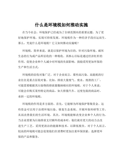 什么是环境税如何推动实施