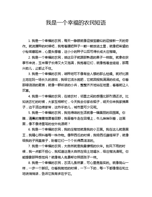 我是一个幸福的农民短语