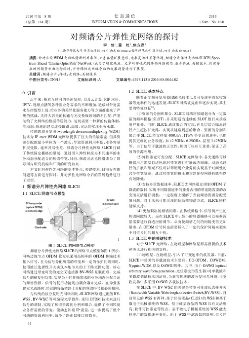 对频谱分片弹性光网络的探讨