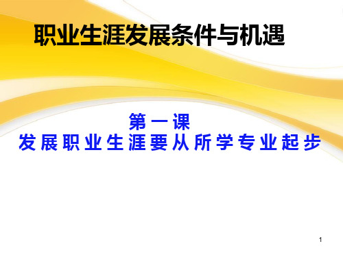 第二单元第一课发展职业生涯要从所学专业起步总结PPT课件