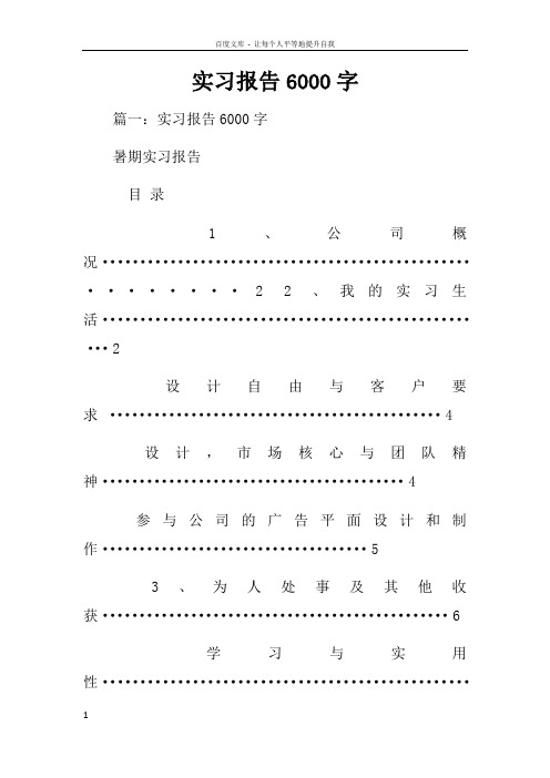 实习报告6000字