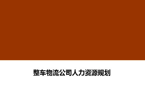 物流公司人力资源规划