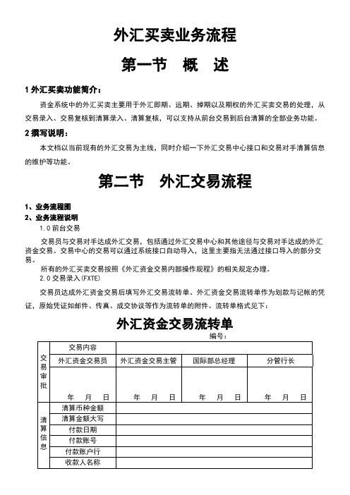 OPICS资金系统外汇买卖操作流程资料