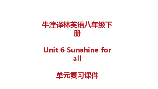 牛津译林英语八年级下册8B Unit 6 Sunshine for all单元复习课件