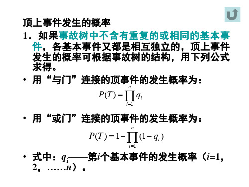 all事故树顶上事情发生概率定律含义及例题