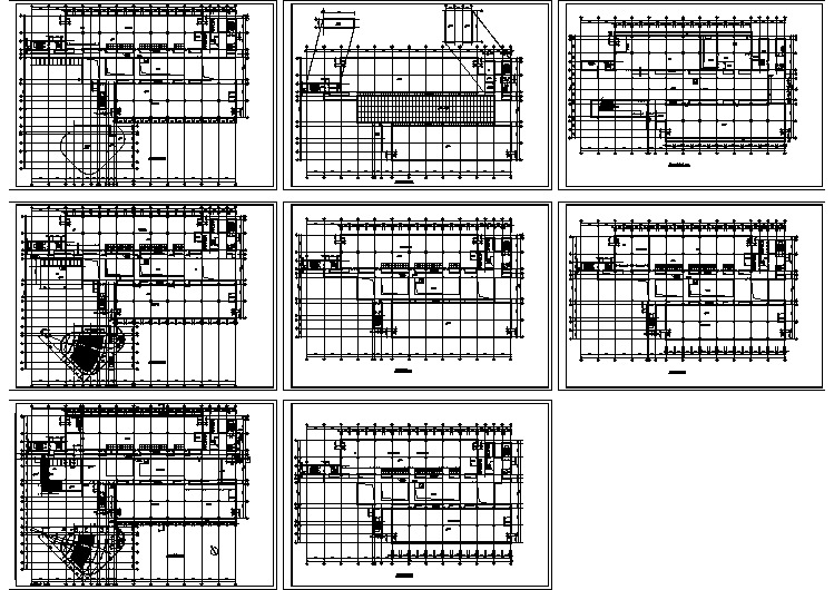 四川某大学图书馆建筑设计CAD施工方案图