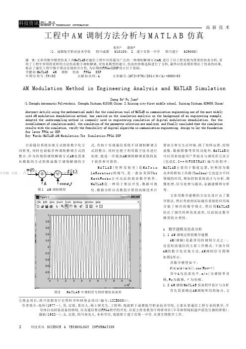 工程中AM调制方法分析与MATLAB仿真