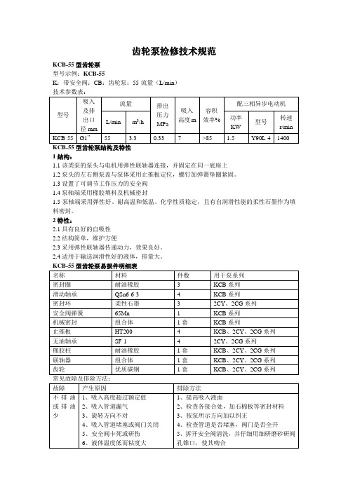 泵类检修技术规范