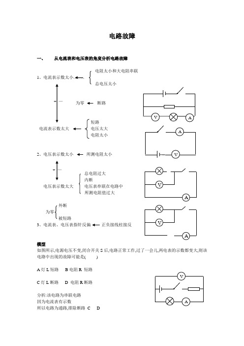 初中物理电路故障专题