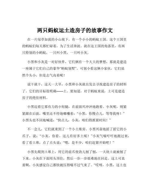 两只蚂蚁运土造房子的故事作文