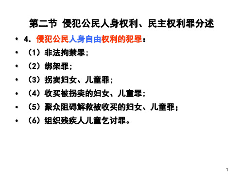 刑法 侵犯公民人身权利、民主权利罪