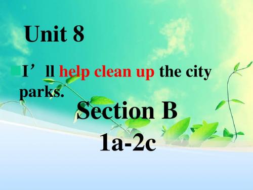 新目标九年级英语Unit8 Section B(1)