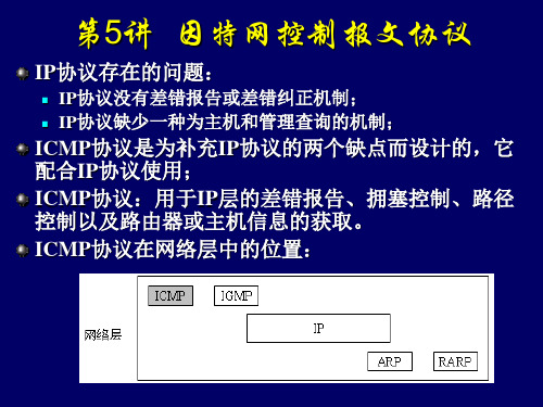 第5讲 差错与控制报文协议(ICMP)