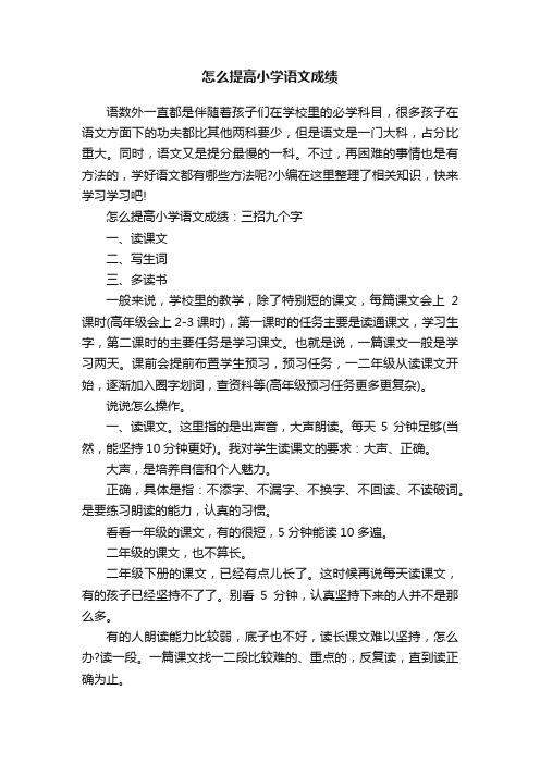 怎么提高小学语文成绩