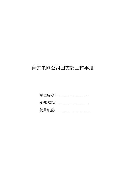 南方电网公司团支部工作手册(印发版)