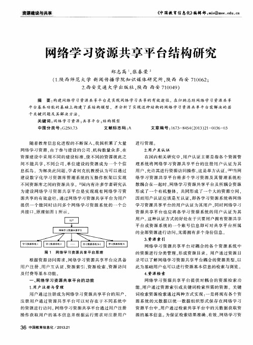 网络学习资源共享平台结构研究