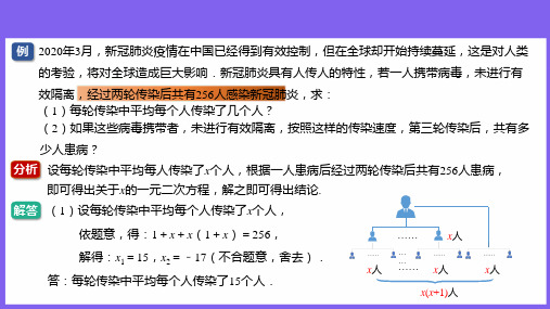 【例题讲解】利用一元二次方程解决传播问题例完整版课件