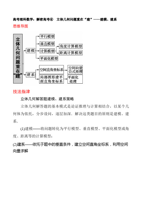 高考理科数学：解密高考④ 立体几何问题重在“建”——建模、建系