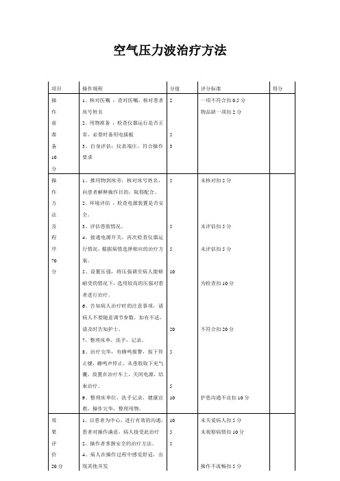 空气压力波操作评分标准