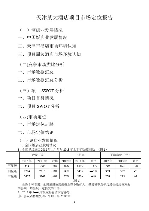 天津某五星级酒店项目市场定位报告