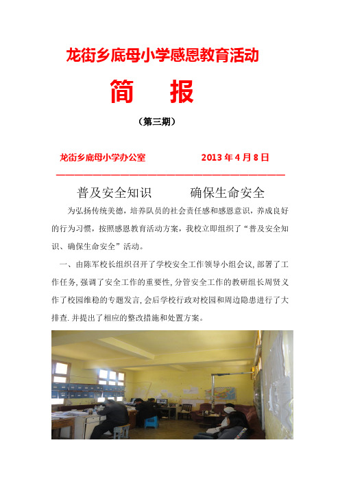 龙街乡底母小学感恩教育活动简报3