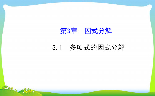 2021年湘教版数学七年级下册第三章《3.1多项式的因式分解》公开课课件(共29张PPT).ppt