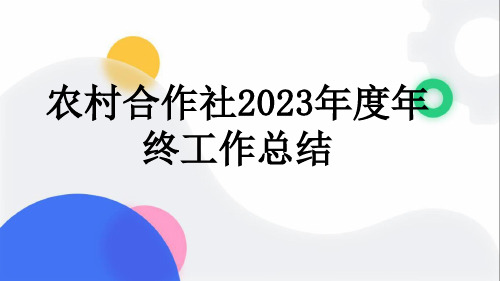 农村合作社2023年度年终工作总结