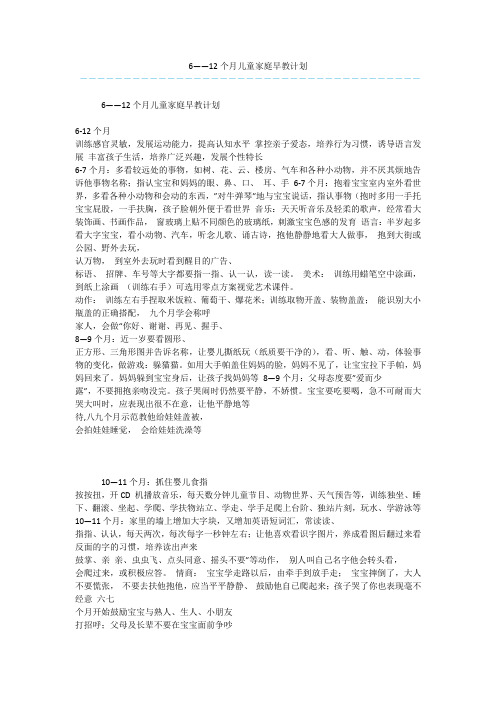 6——12个月儿童家庭早教计划