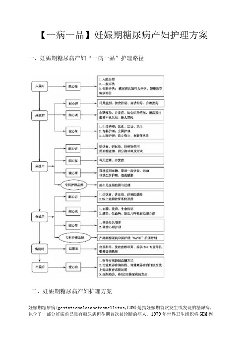 一病一品妊娠期糖尿病产妇护理方案