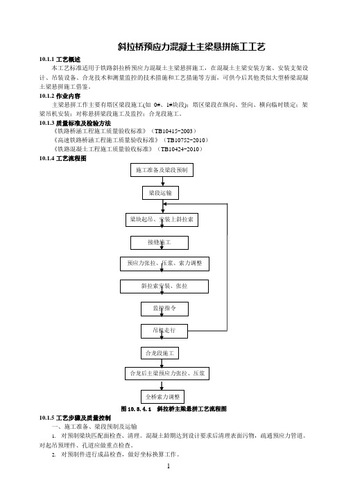 斜拉桥预应力混凝土主梁悬拼施工工艺