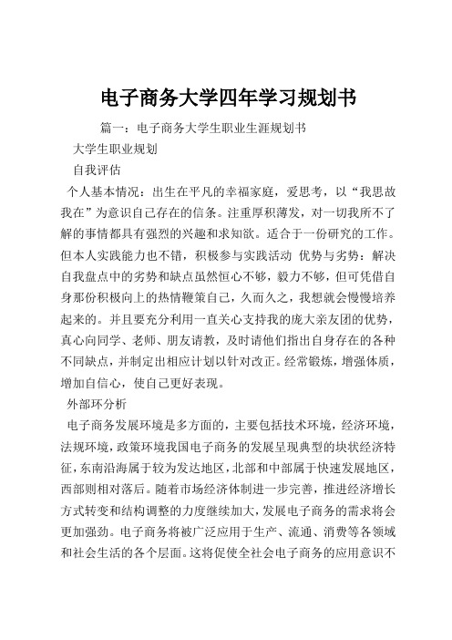 电子商务大学四年学习规划书