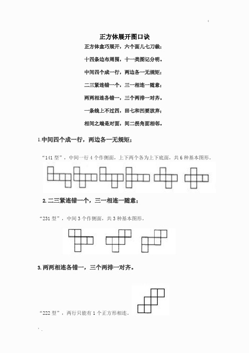 正方体展开图口诀清晰Word版