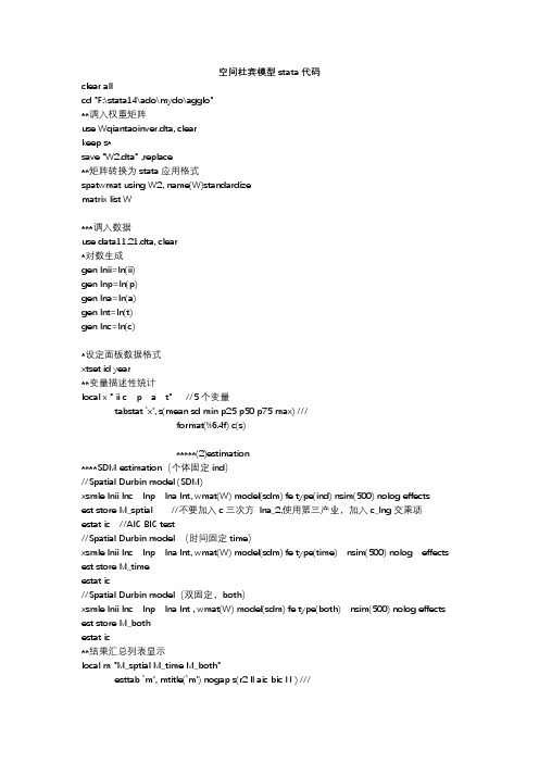 【计量】空间杜宾模型代码