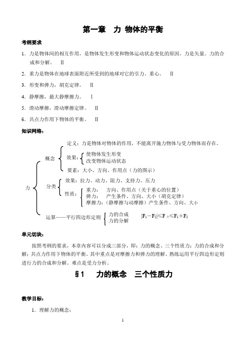 §1   力的概念  三个性质力